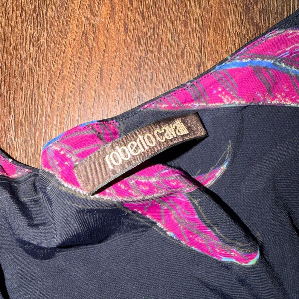 Roberto Cavalli Stretch
Jersey Dress multi black $1,340 y2k vtg floral print - Picture 10 of 14